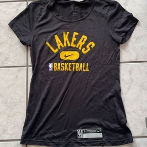 Nike Black Los Angeles Lakers Yellow Logo Women’s T-Shirt Size Small